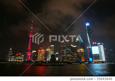 Shanghai Pudong night view Shanghai Pudong night view 35643640
