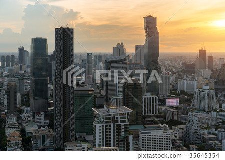 Modern building in Bangkok business district Modern building in Bangkok business district 35645354
