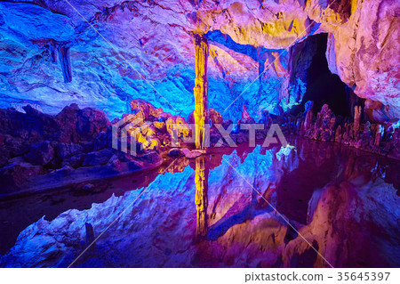 The Reed Flute Cave in Guilin, China. The Reed Flute Cave in Guilin, China. 35645397