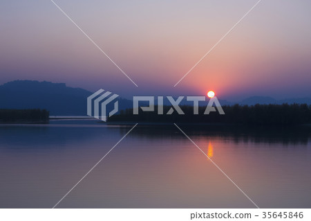 Sunset at Sun Moon Lake, Taiwan 35645846