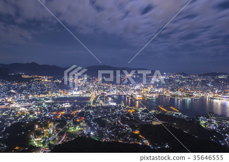 長崎夜視圖從Inasa山的 長崎夜視圖從Inasa山的 35646555