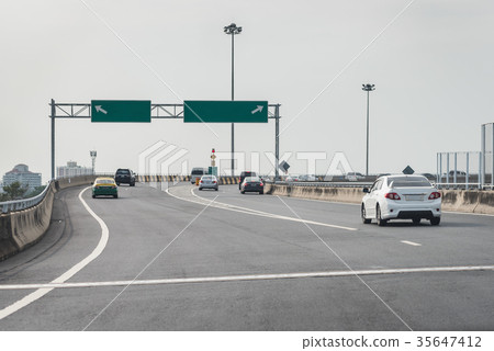 toll way with few of car 35647412
