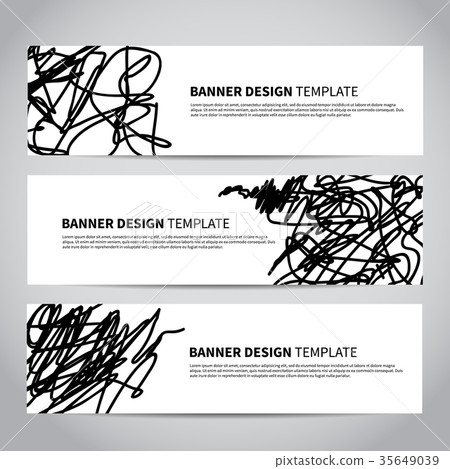 Banner covers with abstract hand drawn pattern 35649039