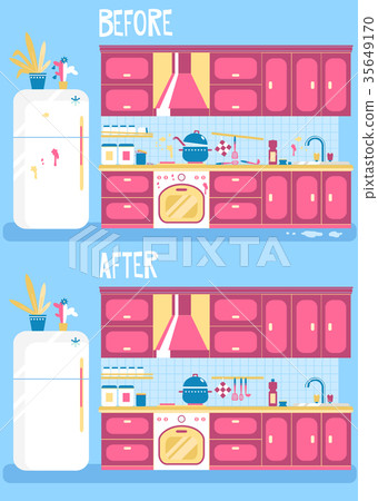 Kitchen with furniture. Cozy kitchen interior Kitchen with furniture. Cozy kitchen interior 35649170