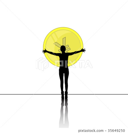 Chinese coin. yen. vector illustration Chinese coin. yen. vector illustration 35649250