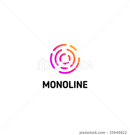 Isolated dotted line art logo template. Abstract 35649822