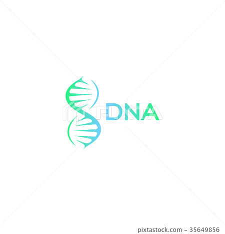 Abstract DNA molecule vector logo. Turquoise and 35649856