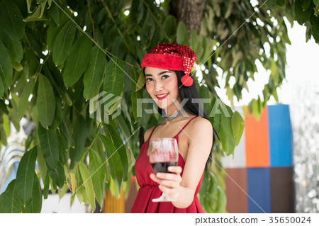 Young people are celebrating New Year's party. Young people are celebrating New Year's party. 35650024