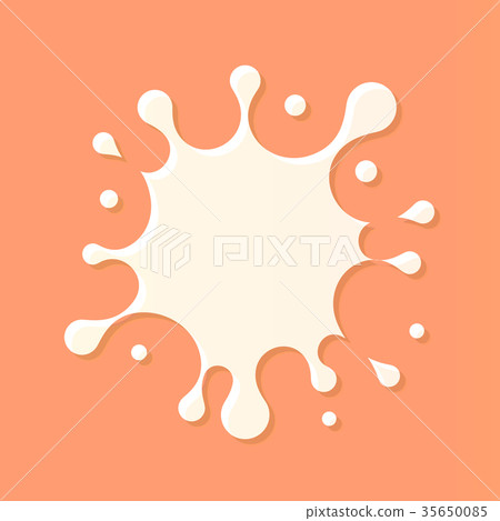 Milk splash blot on beige background. Vector 35650085