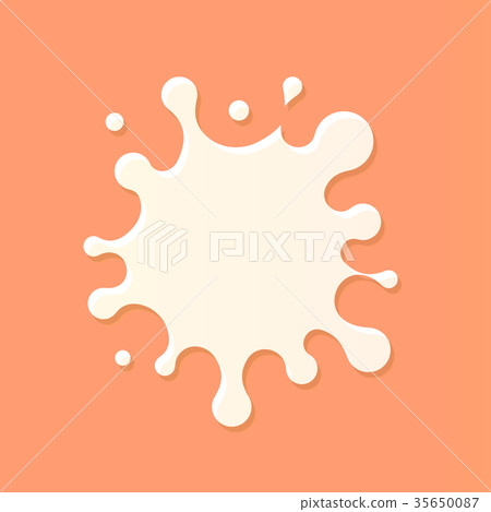 Milk splash blot on beige background. Vector 35650087