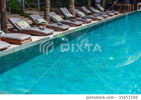 Sunbeds near pool Sunbeds near pool 35651598