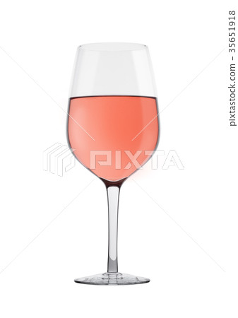 Glass of rose pink wine isolated on white Glass of rose pink wine isolated on white 35651918