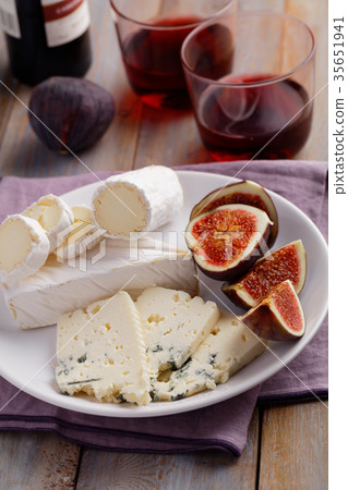 Cheeses and figs Cheeses and figs 35651941
