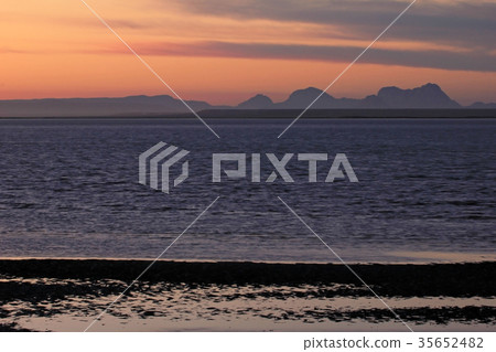 Sunset in the bay of the San Ignacio Lagoon, Baja 35652482