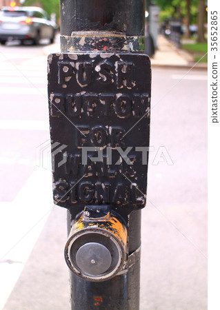 美國路標人行橫道信號按鈕 35652865