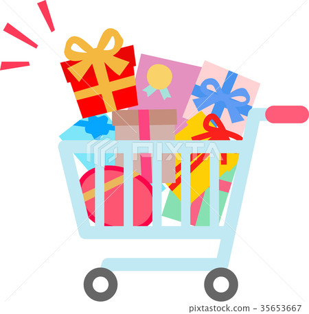 Shopping cart full of goods 35653667