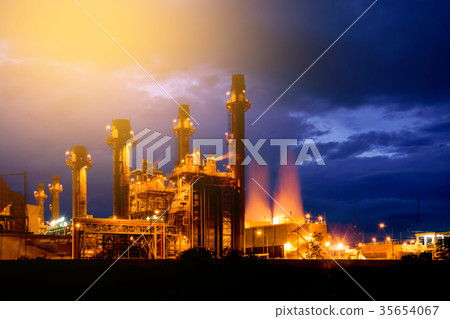 Night view at energy electrical plant 35654067
