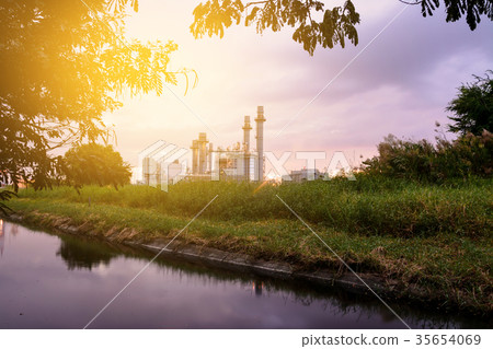 Night view at energy electrical plant Night view at energy electrical plant 35654069