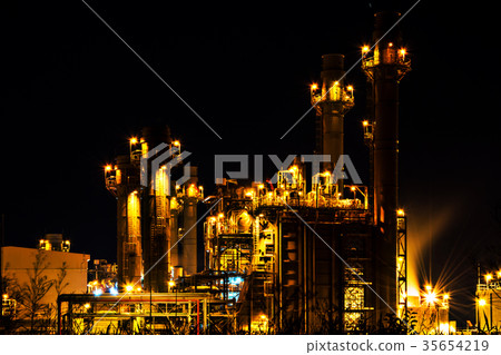 Night view at energy electrical plant 35654219
