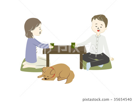 在家放鬆資深的夫婦 在家放鬆資深的夫婦 35654540