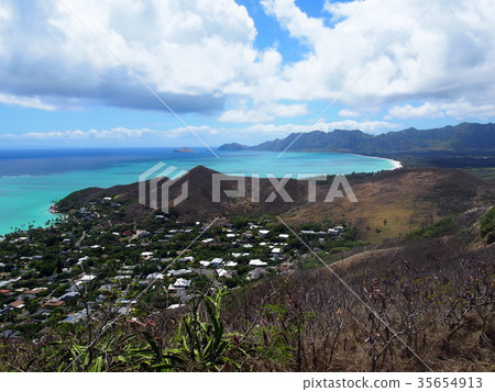Waimanalo Beach seen from the Kaivarage Trail 35654913