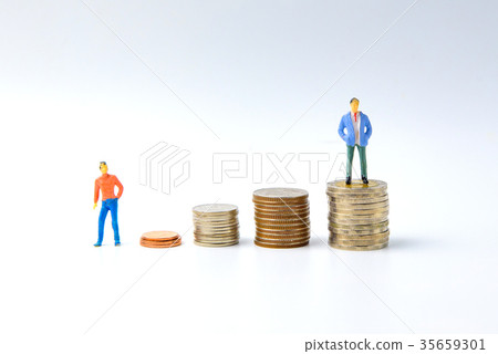 Concept for success ladder Miniature people Concept for success ladder Miniature people 35659301