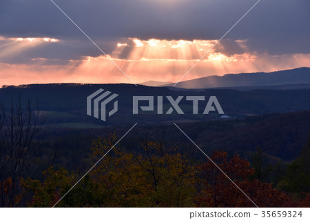 Tyndall phenomenon in the evening sun 35659324