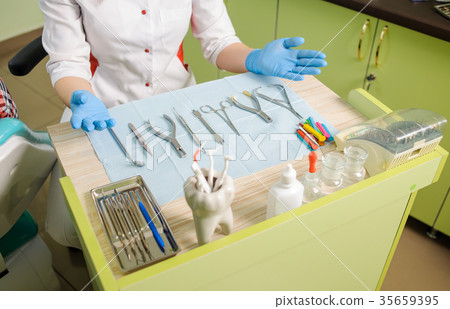 Different orthodontic instruments and tools in a dentist's office. Different orthodontic instruments and tools in a dentist's office. 35659395