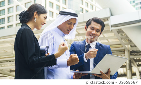 business people man and woman talk and present business people man and woman talk and present 35659567