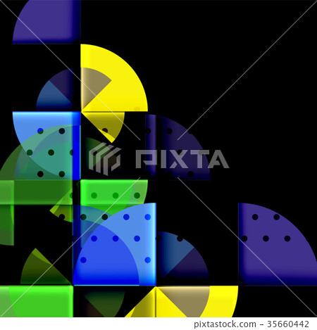 Circle elements on black background 35660442