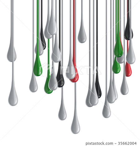 3D color glossy paint drop blobs 35662004