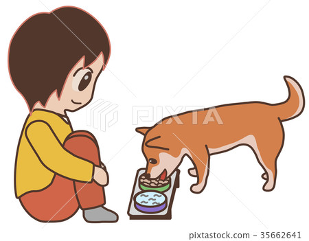 A dog while eating 35662641