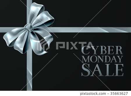 Cyber Monday Friday Sale Silver Ribbon Bow Design Cyber Monday Friday Sale Silver Ribbon Bow Design 35663627