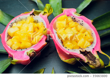 isolated pineapple leaves dragon isolated pineapple leaves dragon 35663800