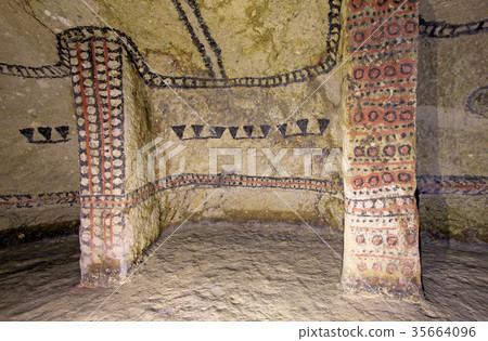 Pillars in an ancient tomb, Tierradentro, Colombia Pillars in an ancient tomb, Tierradentro, Colombia 35664096