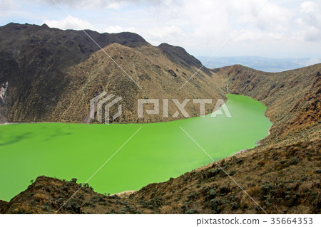 Laguna Verde lake in Narino, Colombia 35664353