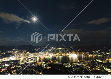 長崎夜視圖從Inasa山的 35664359