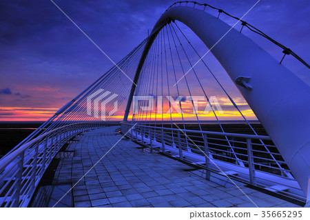 新竹市,香山區,香山,香山豎琴橋,橋,西濱公路,黃昏,夕陽 35665295