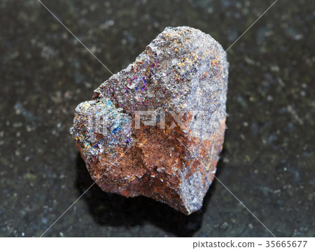 raw magnetite (iron ore) stone on dark background 35665677