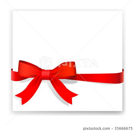 Shiny red ribbon on white background - Stock Illustration [35666675 ...