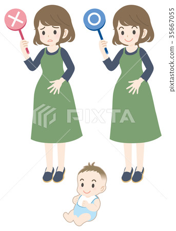 Pregnant woman ○ × Answer (with baby) 35667055