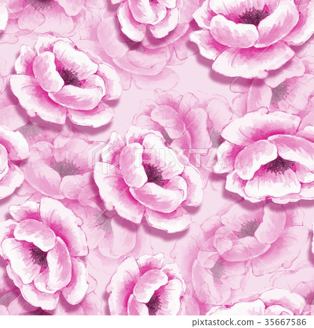 Floral seamless pattern with pink flowers 11 - Stock Illustration ...