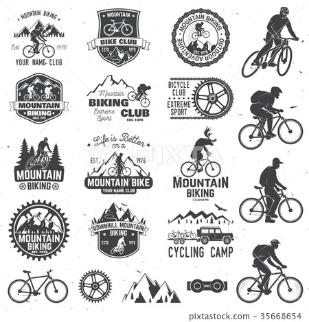 Mountain biking collection. Vector illustration. 35668654