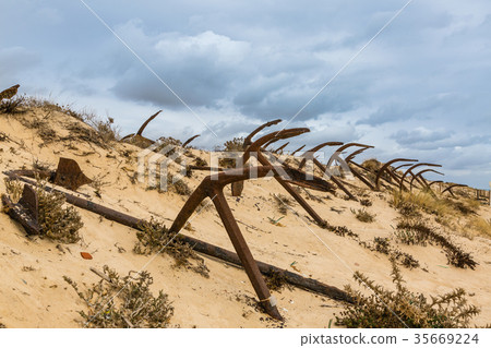 Natural Cemetery of Marine Anchors at Barril Beach Natural Cemetery of Marine Anchors at Barril Beach 35669224