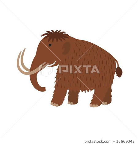 Happy mammoth icon in cartoon style. 35669342
