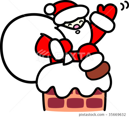 Santa claus christmas chimney snow 35669632