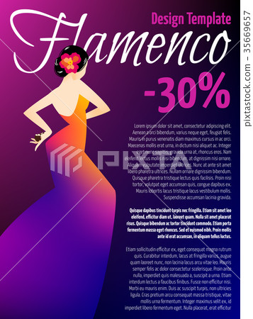 Design template with woman dancing flamenco Design template with woman dancing flamenco 35669657
