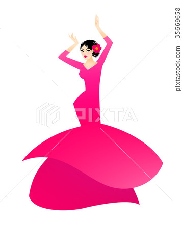 Illustration of a woman dancing flamenco Illustration of a woman dancing flamenco 35669658