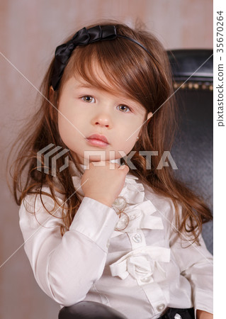 Young brunette dolly lady girl stylish dressed Young brunette dolly lady girl stylish dressed 35670264