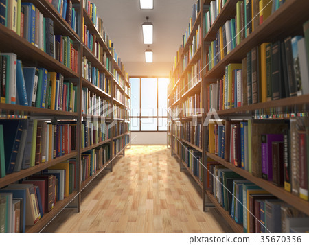 Download Library stacks of books and bookshelf. - Stock ...